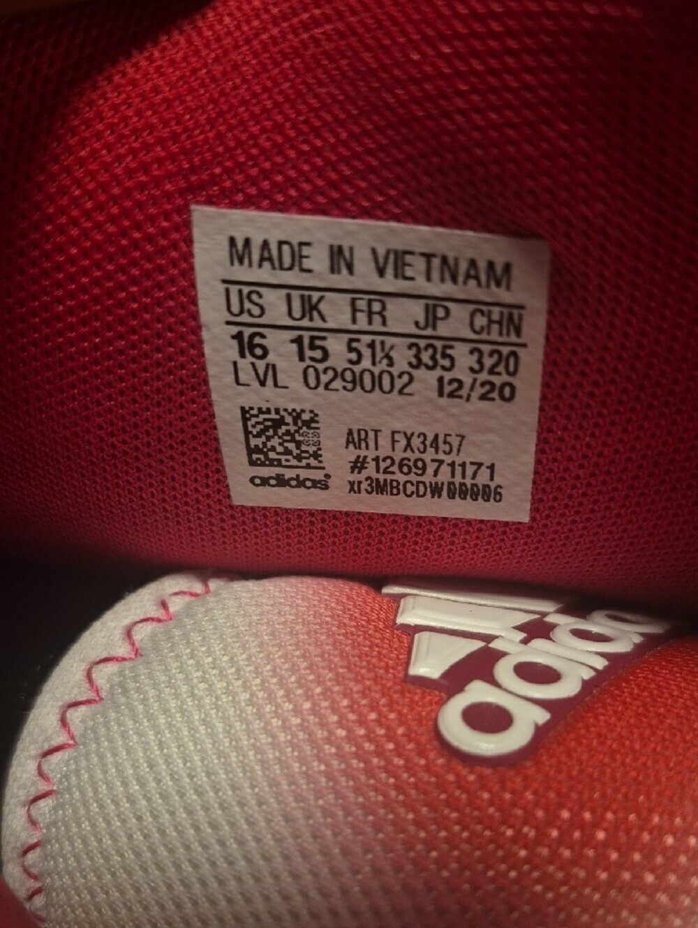 adidas White and Red Gradient Training Sneakers - Picture 9 of 9